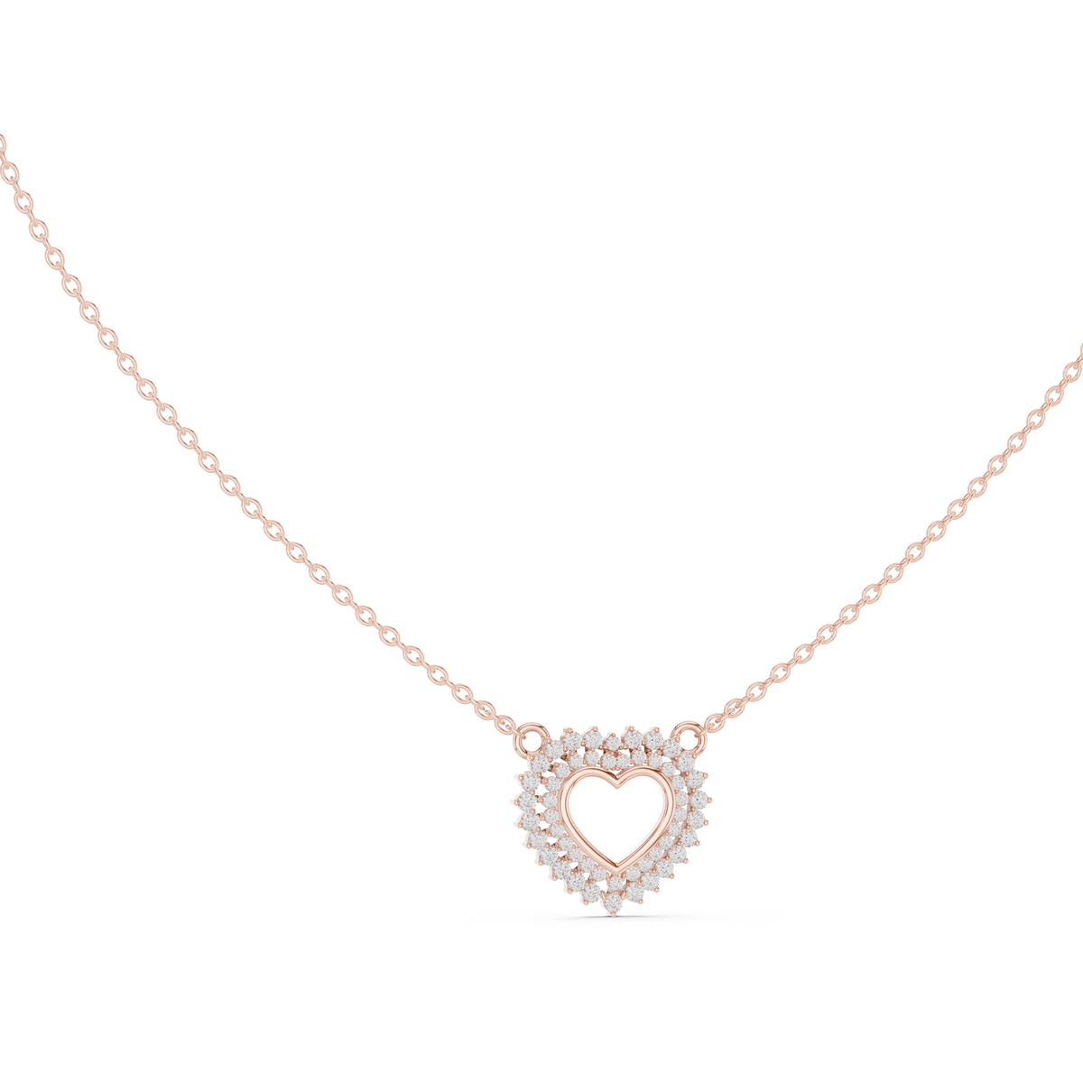 Gold Round Petal Heart Lab Grown Diamond Kaelis Pendant