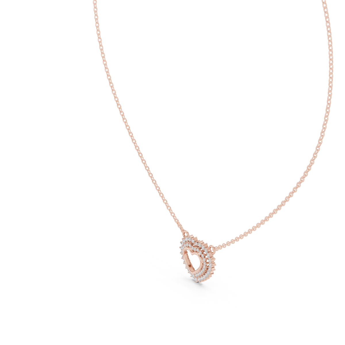 Gold Round Petal Heart Lab Grown Diamond Kaelis Pendant