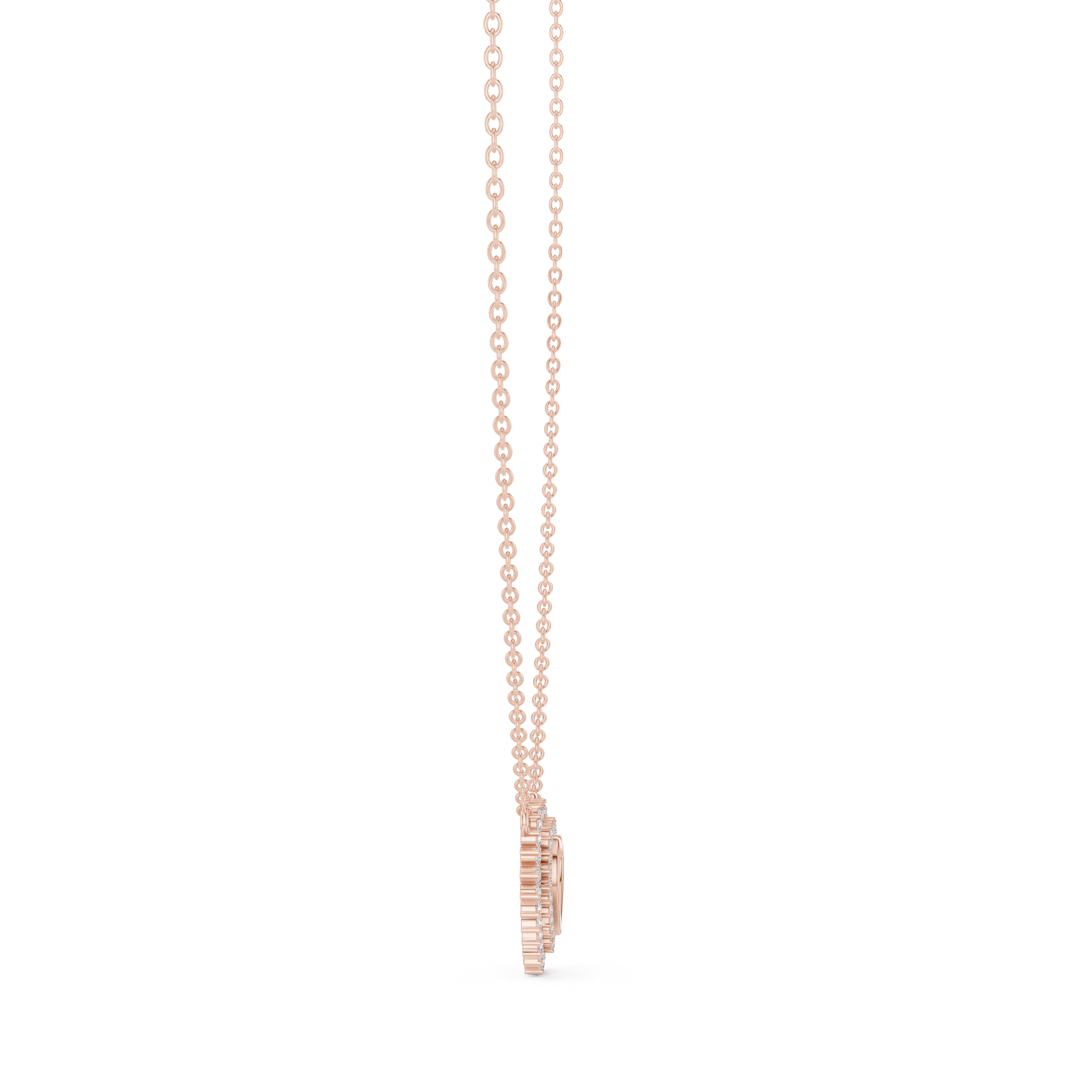 Gold Round Petal Heart Lab Grown Diamond Kaelis Pendant
