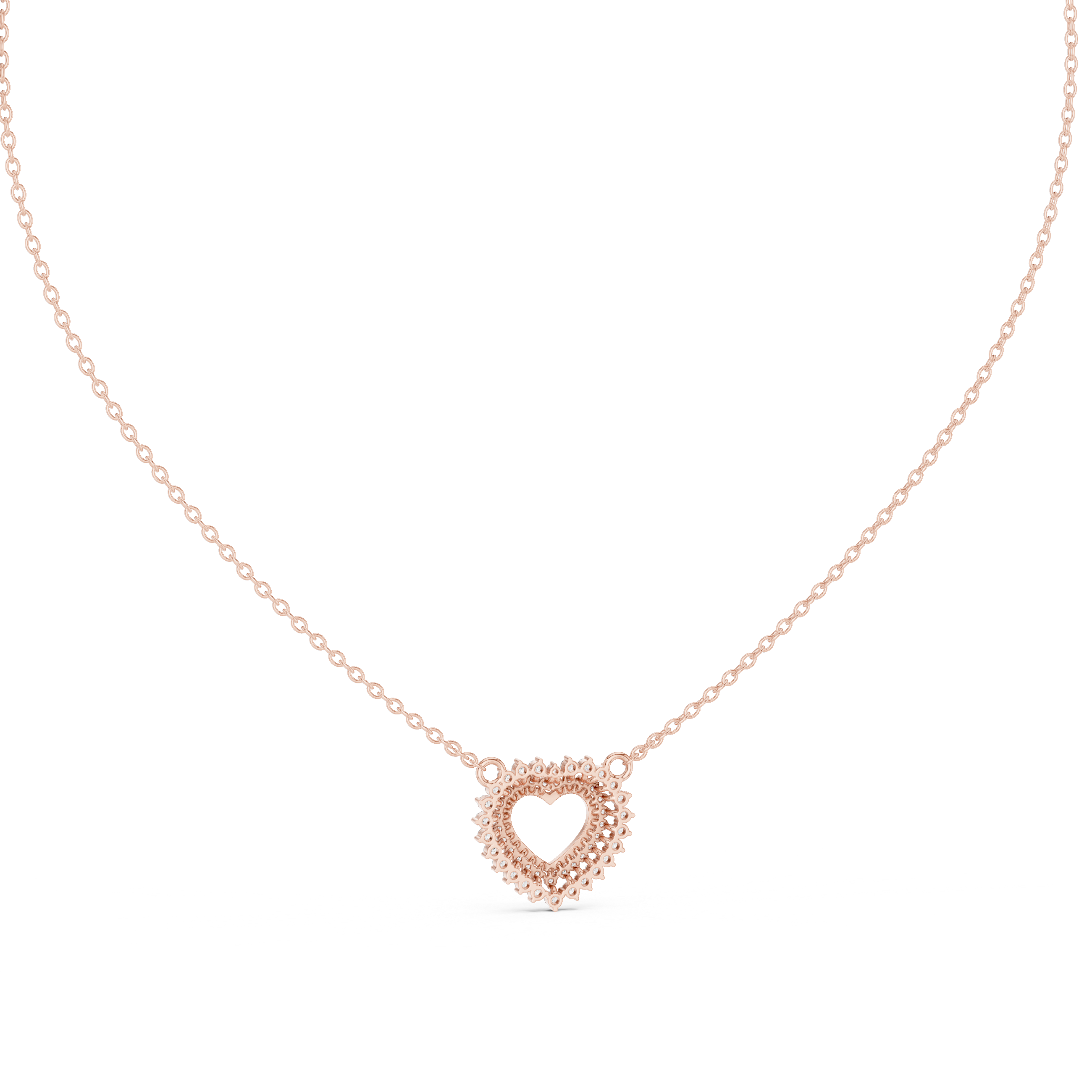 Gold Round Petal Heart Lab Grown Diamond Kaelis Pendant