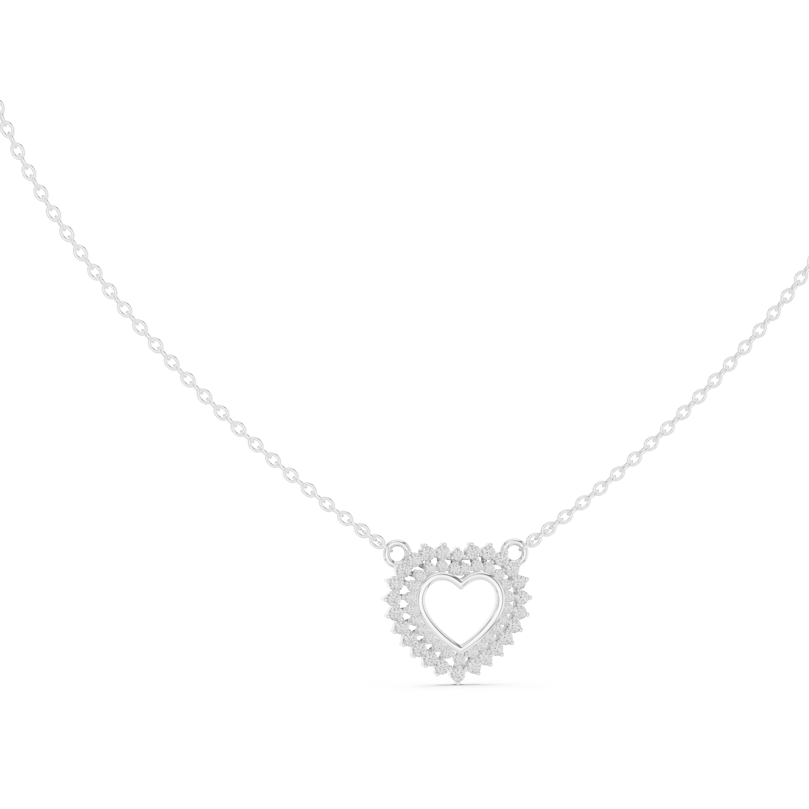 Gold Round Petal Heart Lab Grown Diamond Kaelis Pendant