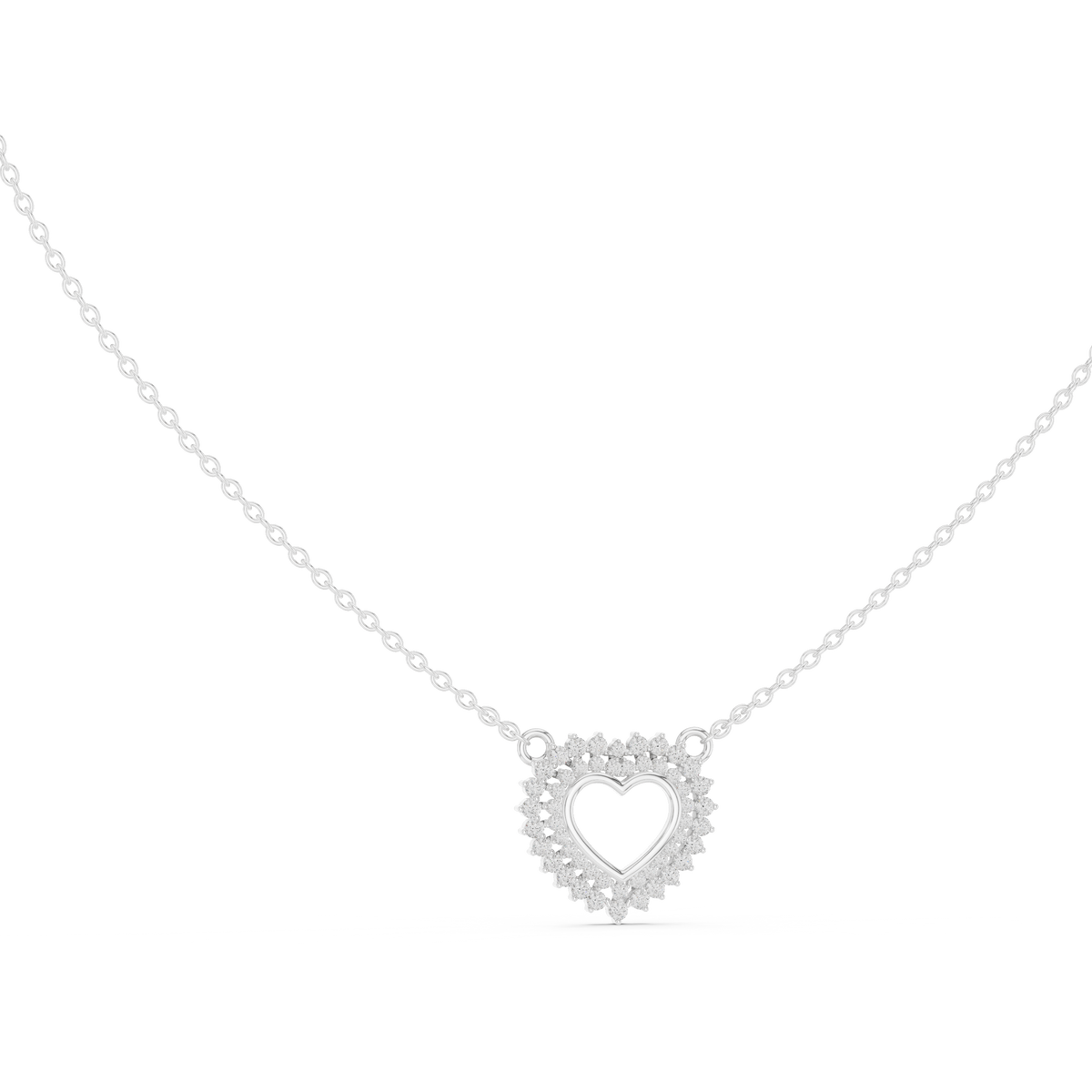 Gold Round Petal Heart Lab Grown Diamond Kaelis Pendant