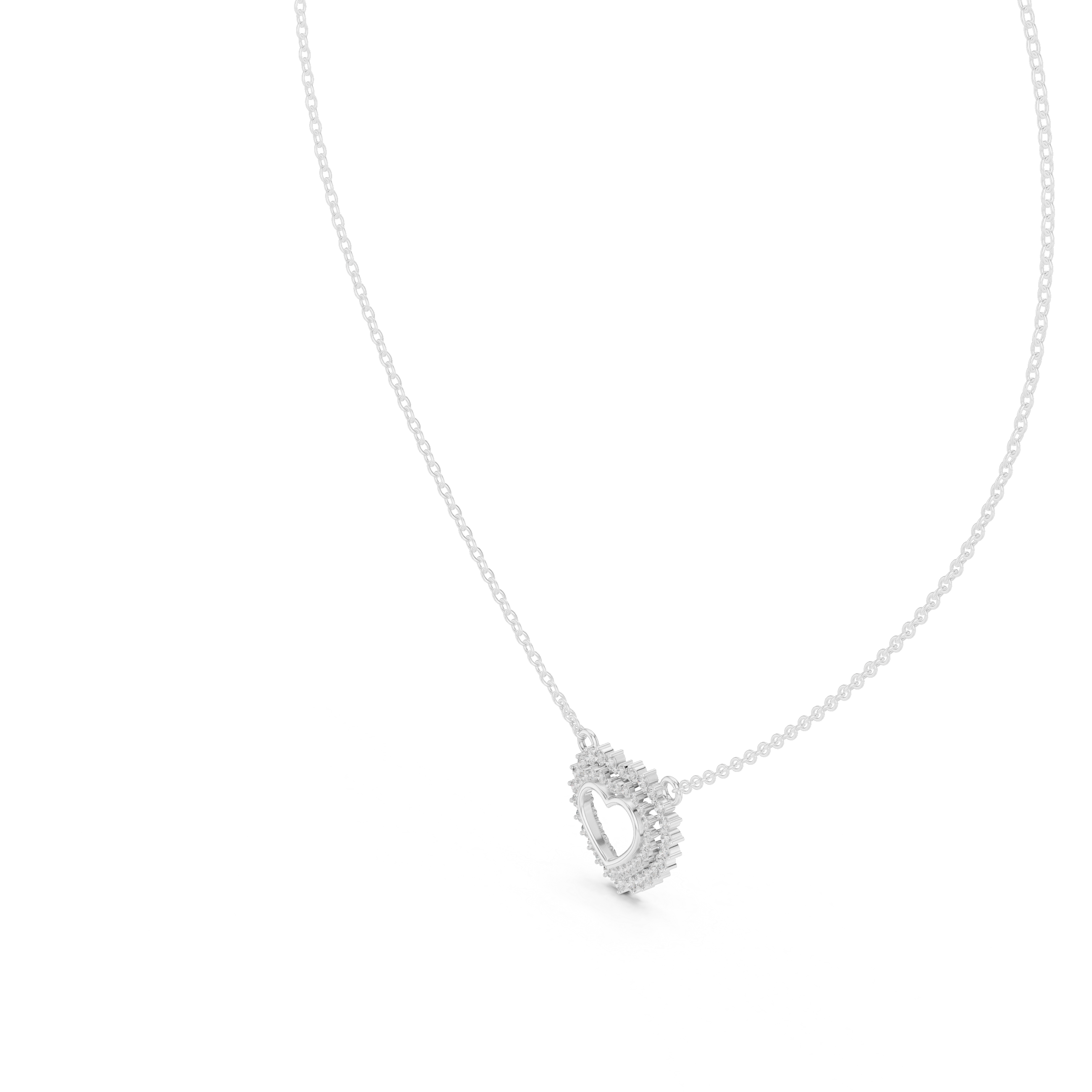 Gold Round Petal Heart Lab Grown Diamond Kaelis Pendant