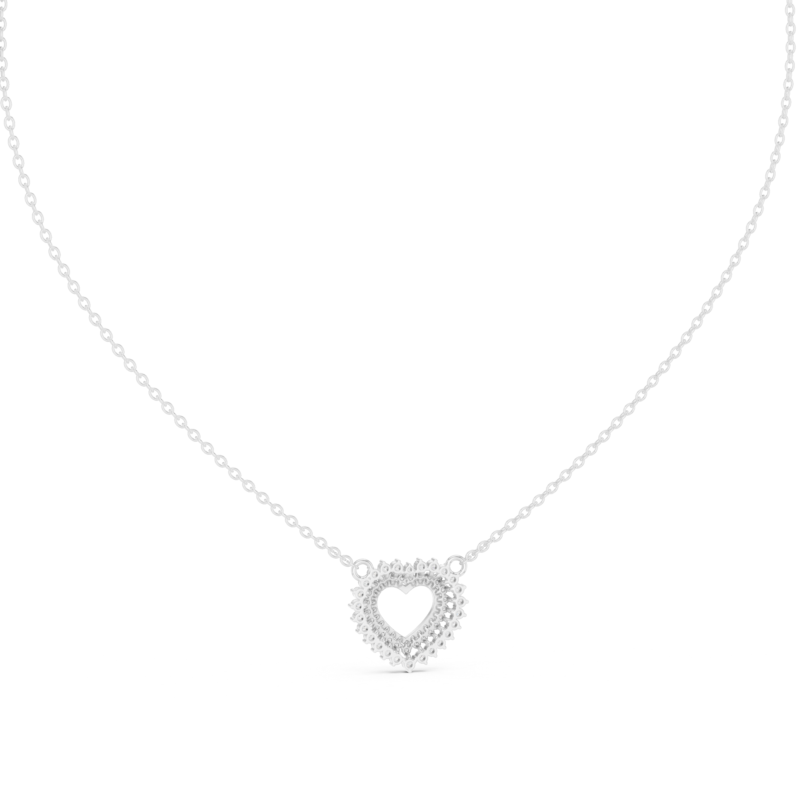 Gold Round Petal Heart Lab Grown Diamond Kaelis Pendant