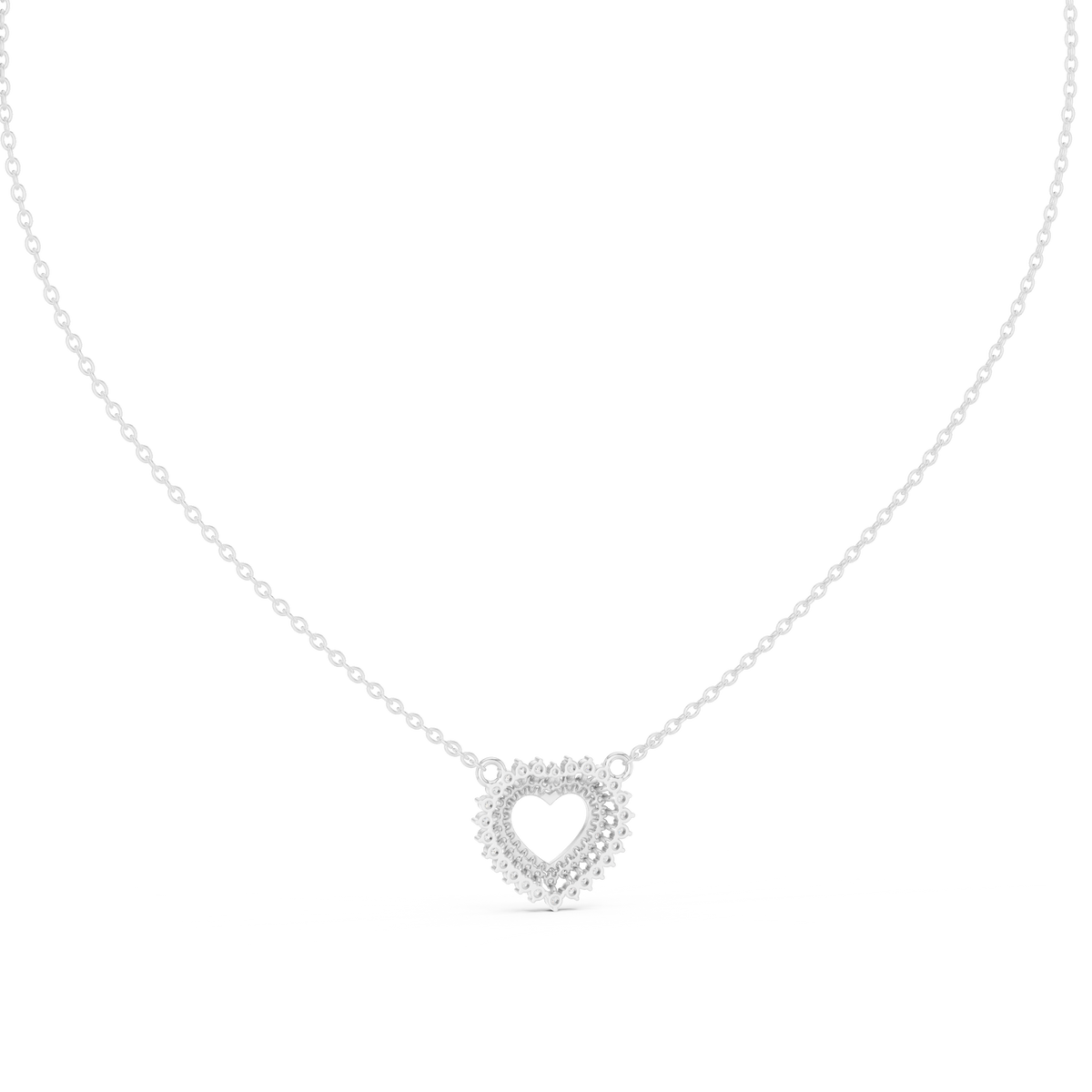 Gold Round Petal Heart Lab Grown Diamond Kaelis Pendant