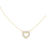Gold Round Petal Heart Lab Grown Diamond Kaelis Pendant
