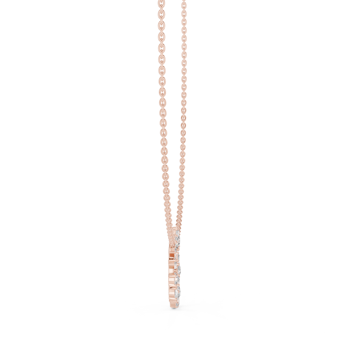 Gold 2Ct Marquise Baguette Lab Grown Diamond Circle Vaelis Pendant