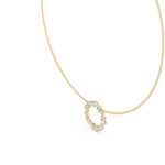 Gold 2Ct Marquise Baguette Lab Grown Diamond Circle Vaelis Pendant
