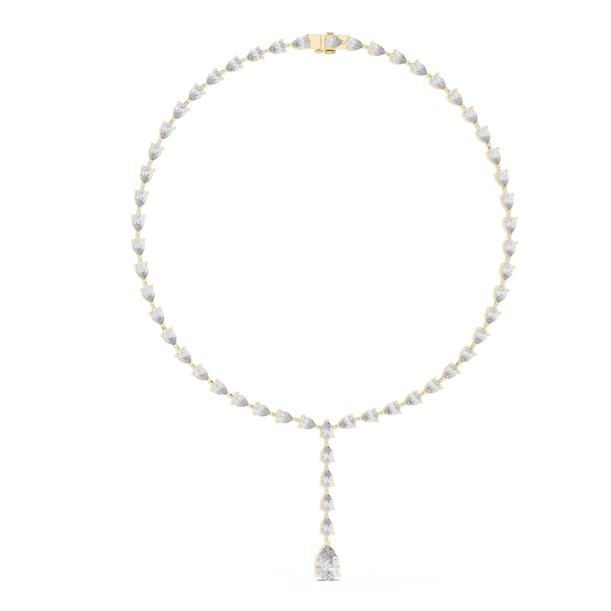 Gold 3Ct Y Drop Pear Lab Grown Diamond Sorelia Necklace