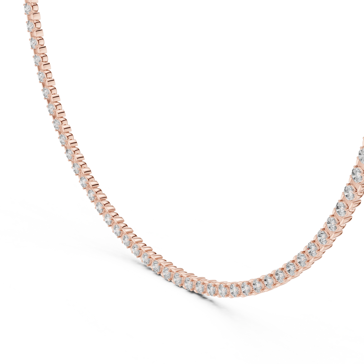 Gold 14Ct Tennis Round Lab Grown Diamond Lenor Necklace