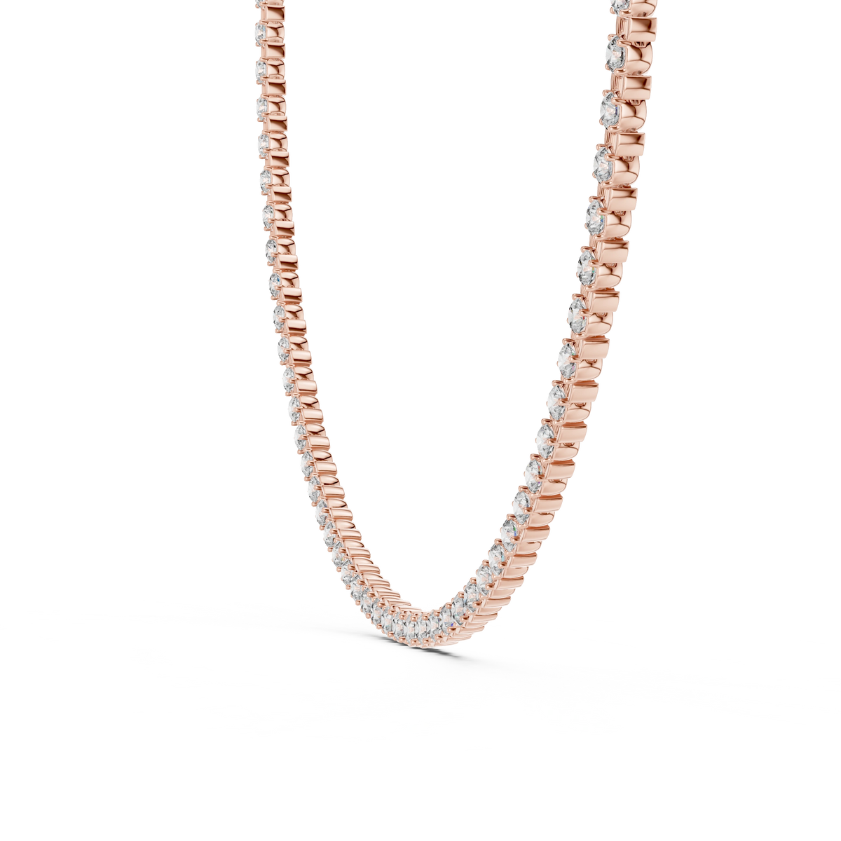 Gold 14Ct Tennis Round Lab Grown Diamond Lenor Necklace