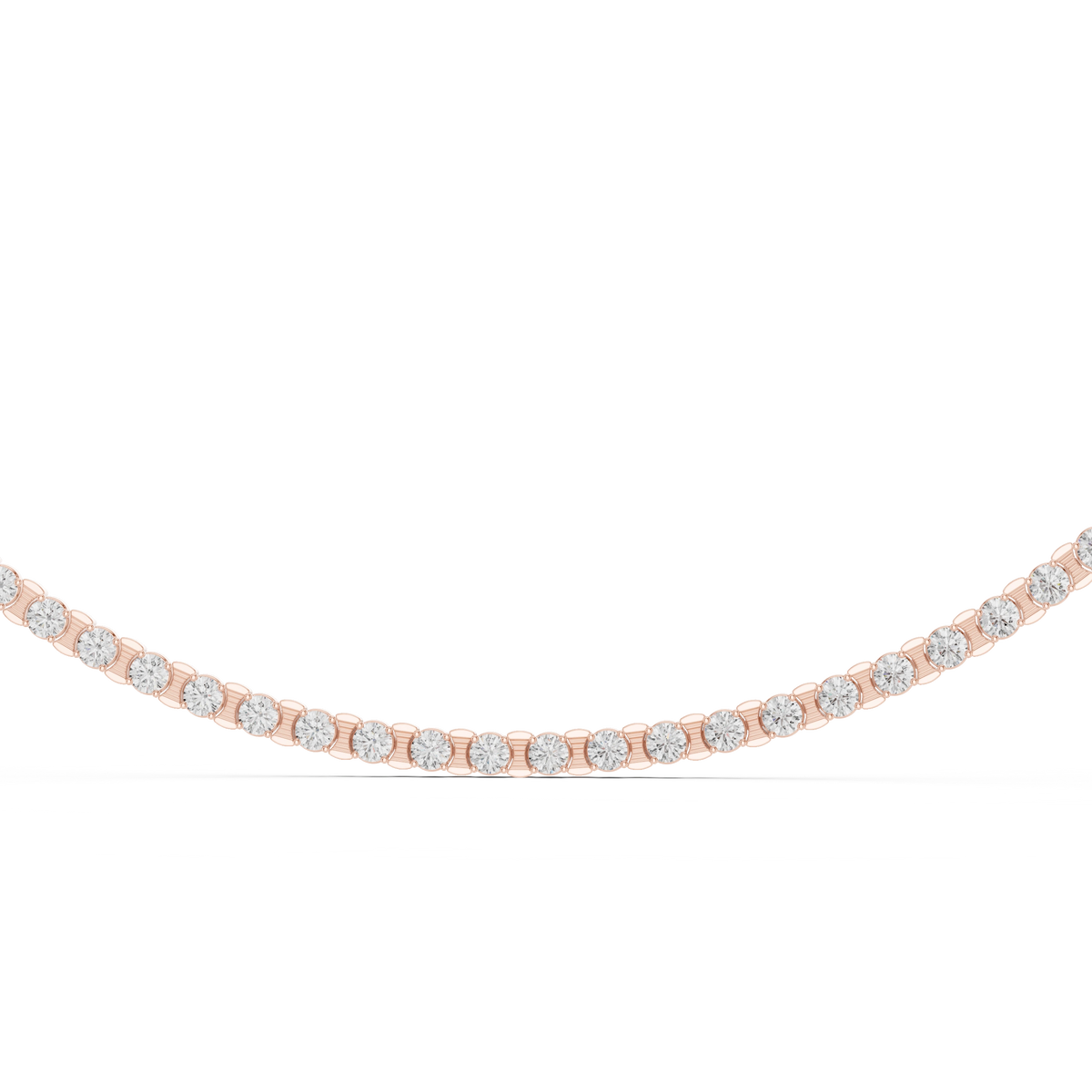 Gold 14Ct Tennis Round Lab Grown Diamond Lenor Necklace