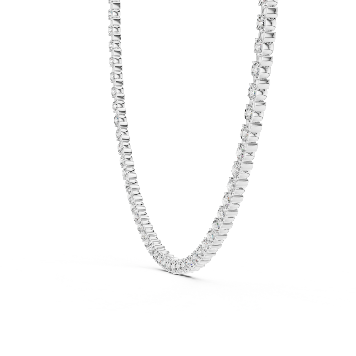 Gold 14Ct Tennis Round Lab Grown Diamond Lenor Necklace