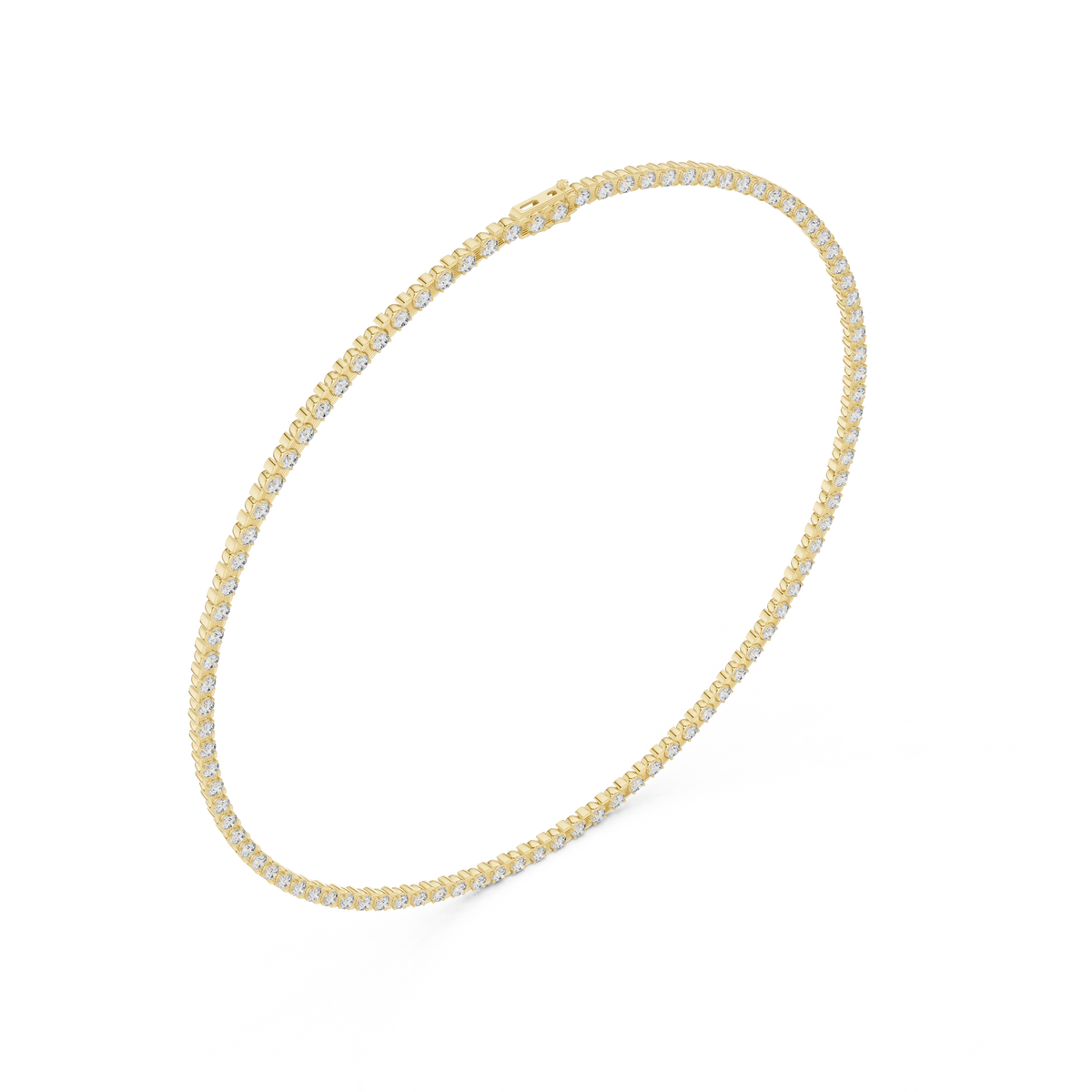 Gold 14Ct Tennis Round Lab Grown Diamond Lenor Necklace