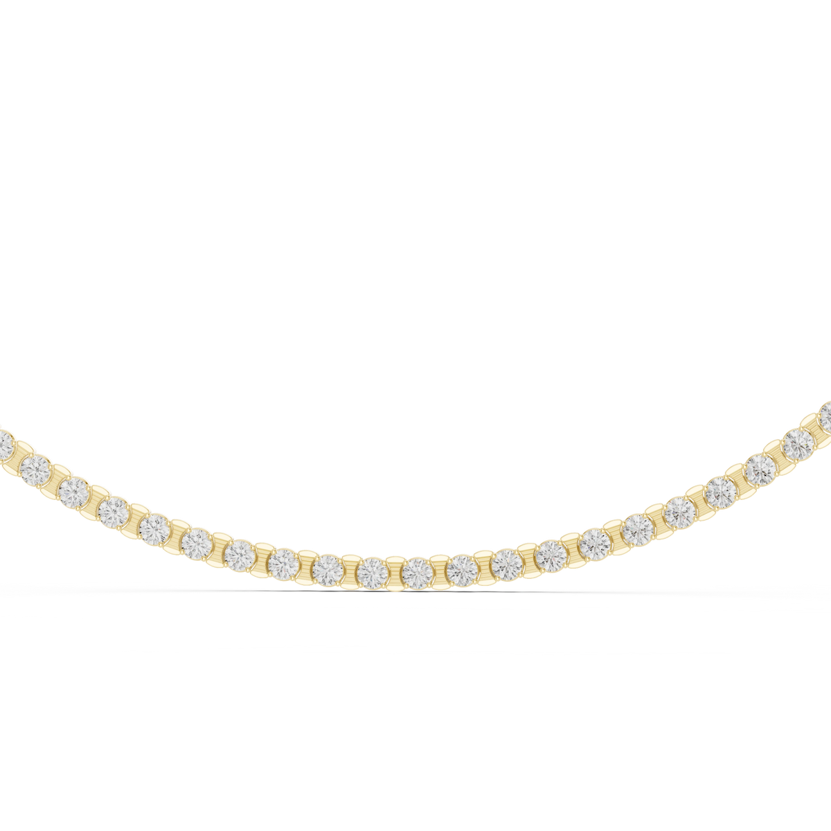 Gold 14Ct Tennis Round Lab Grown Diamond Lenor Necklace