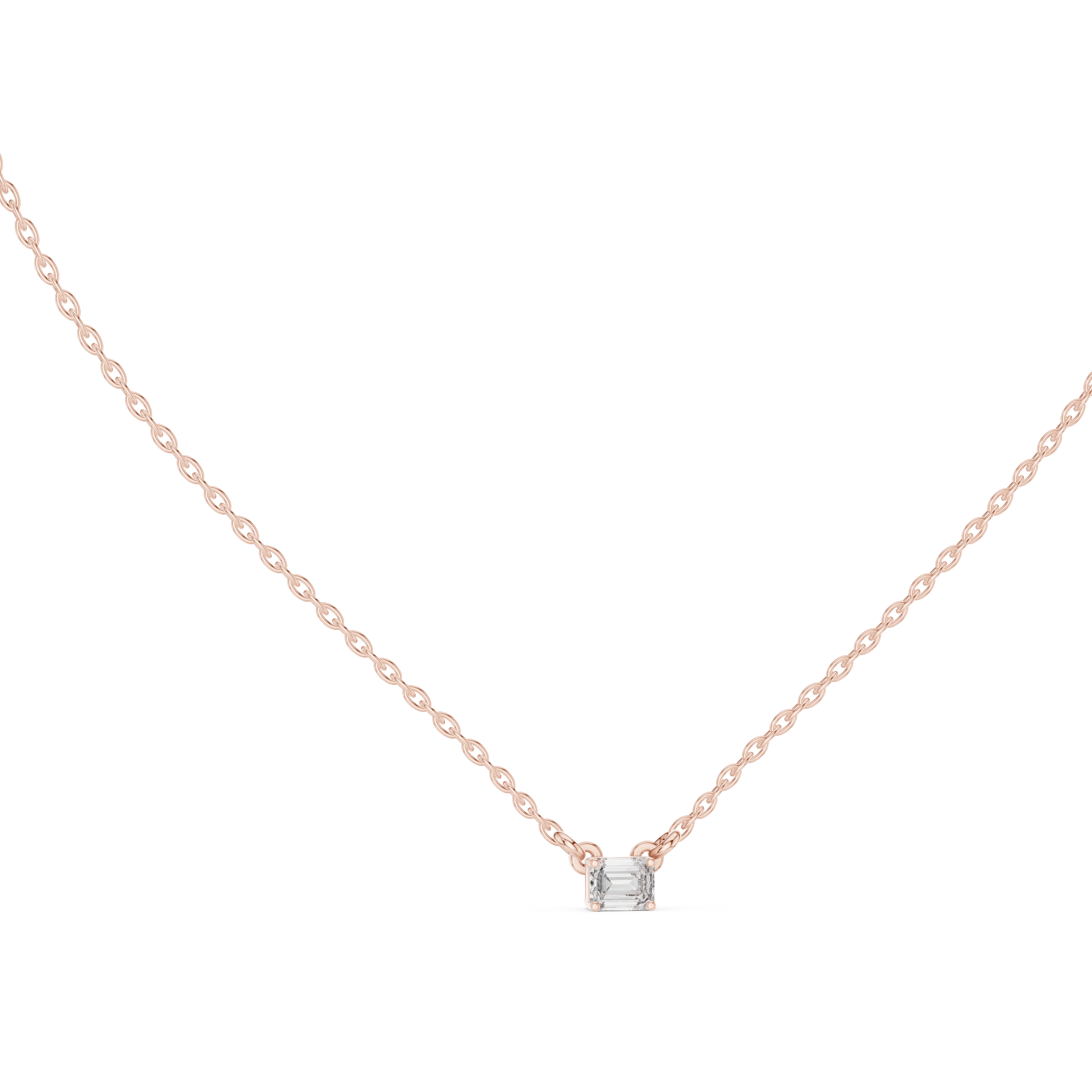 Gold Solitaire Emerald Lab Grown Diamond Traver Pendant
