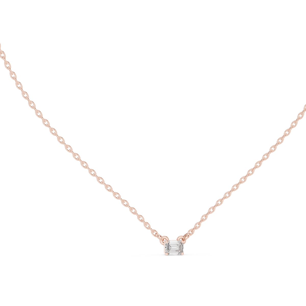Gold Solitaire Emerald Lab Grown Diamond Traver Pendant