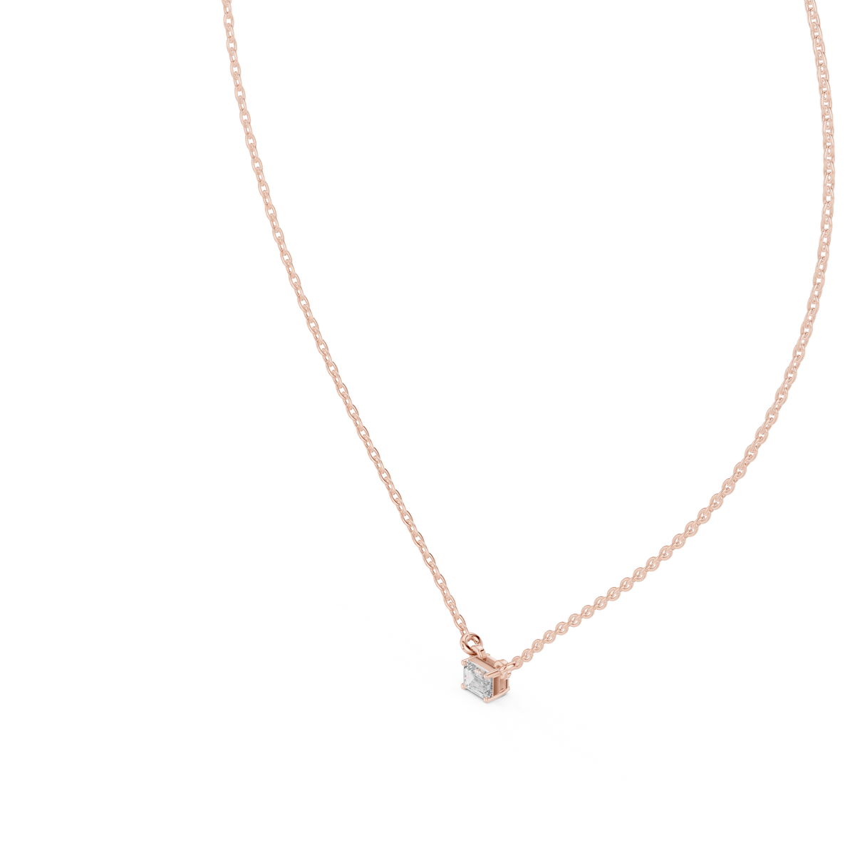 Gold Solitaire Emerald Lab Grown Diamond Traver Pendant
