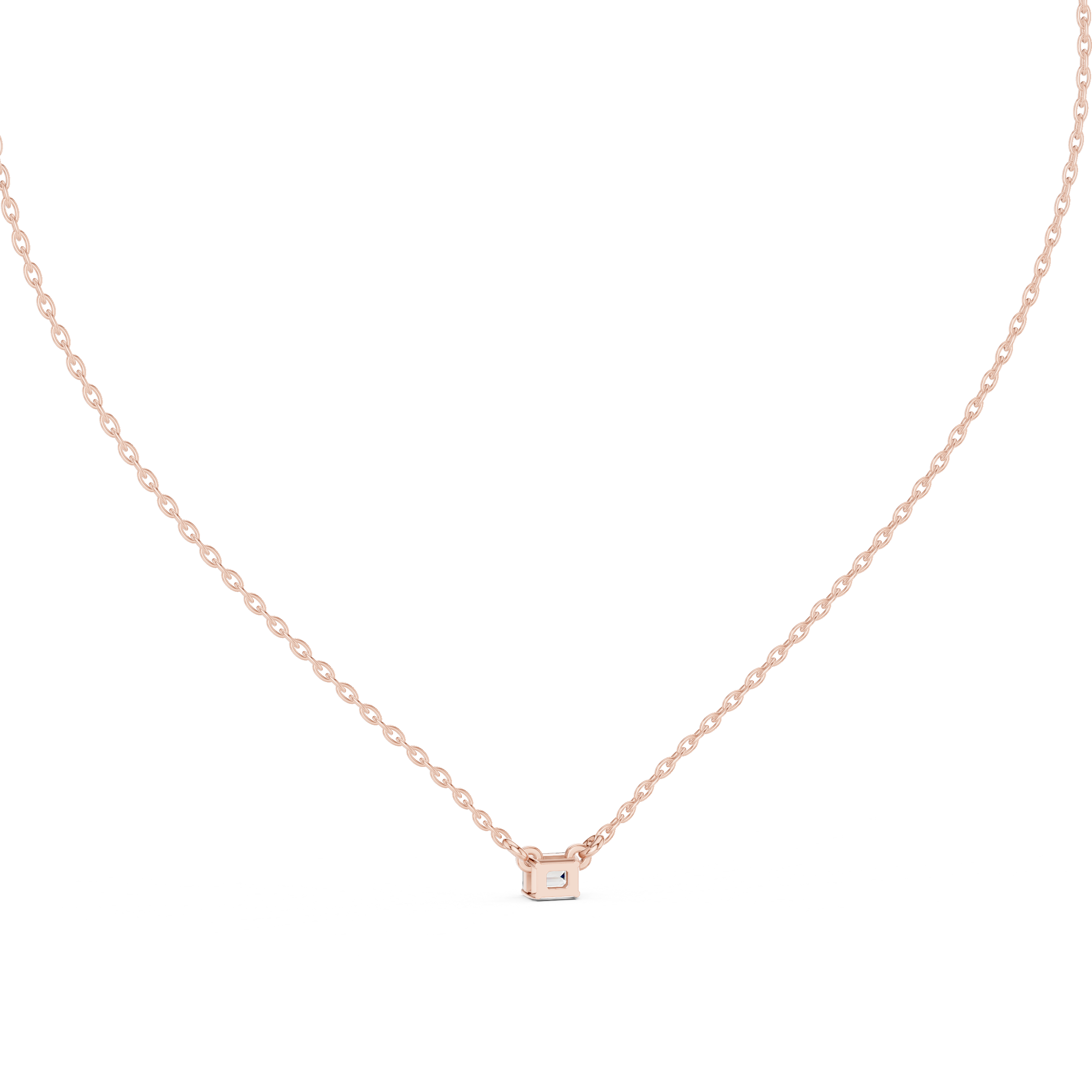 Gold Solitaire Emerald Lab Grown Diamond Traver Pendant
