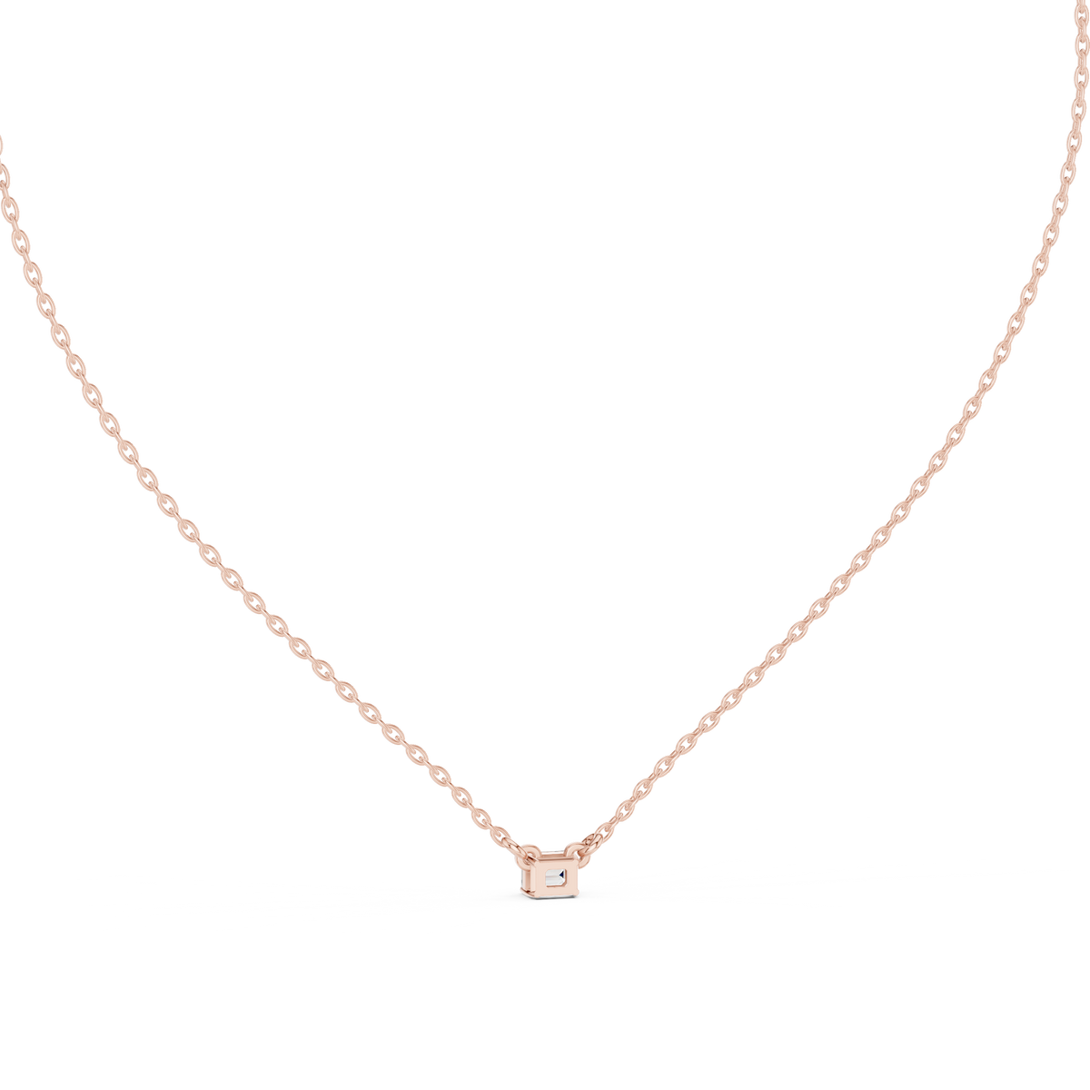 Gold Solitaire Emerald Lab Grown Diamond Traver Pendant