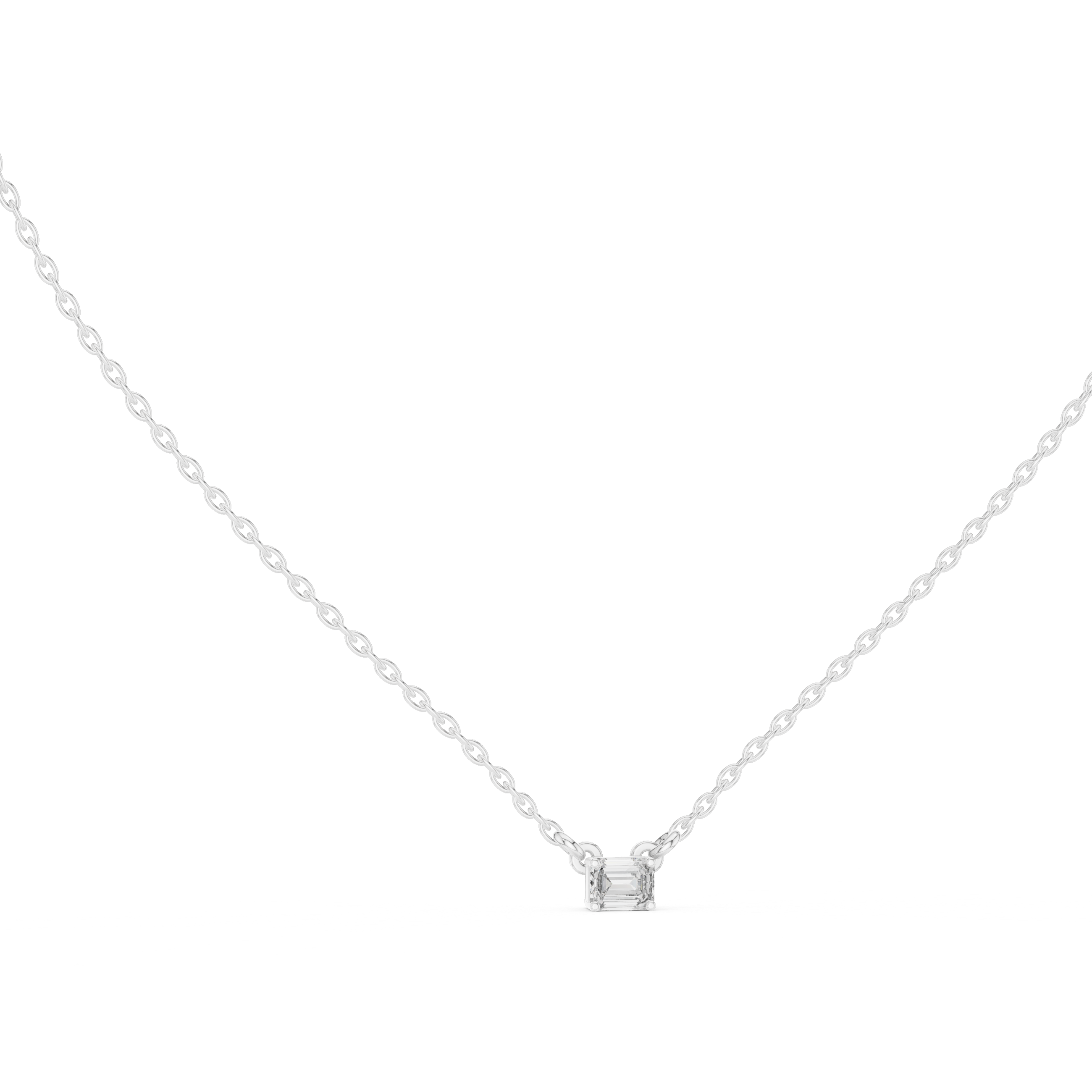 Gold Solitaire Emerald Lab Grown Diamond Traver Pendant