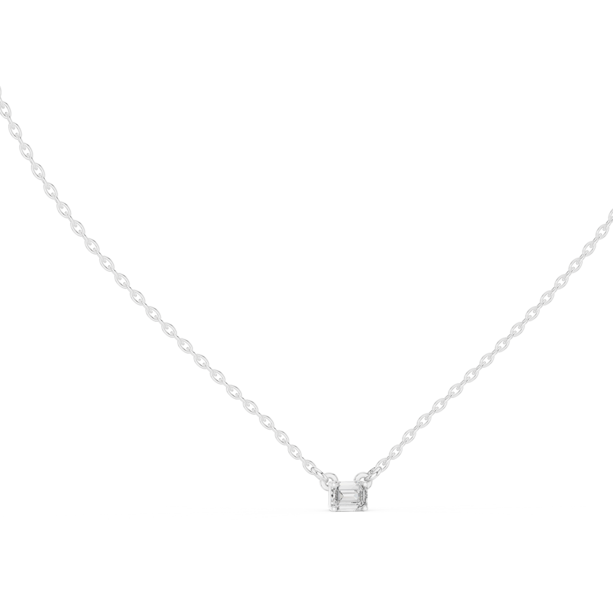 Gold Solitaire Emerald Lab Grown Diamond Traver Pendant