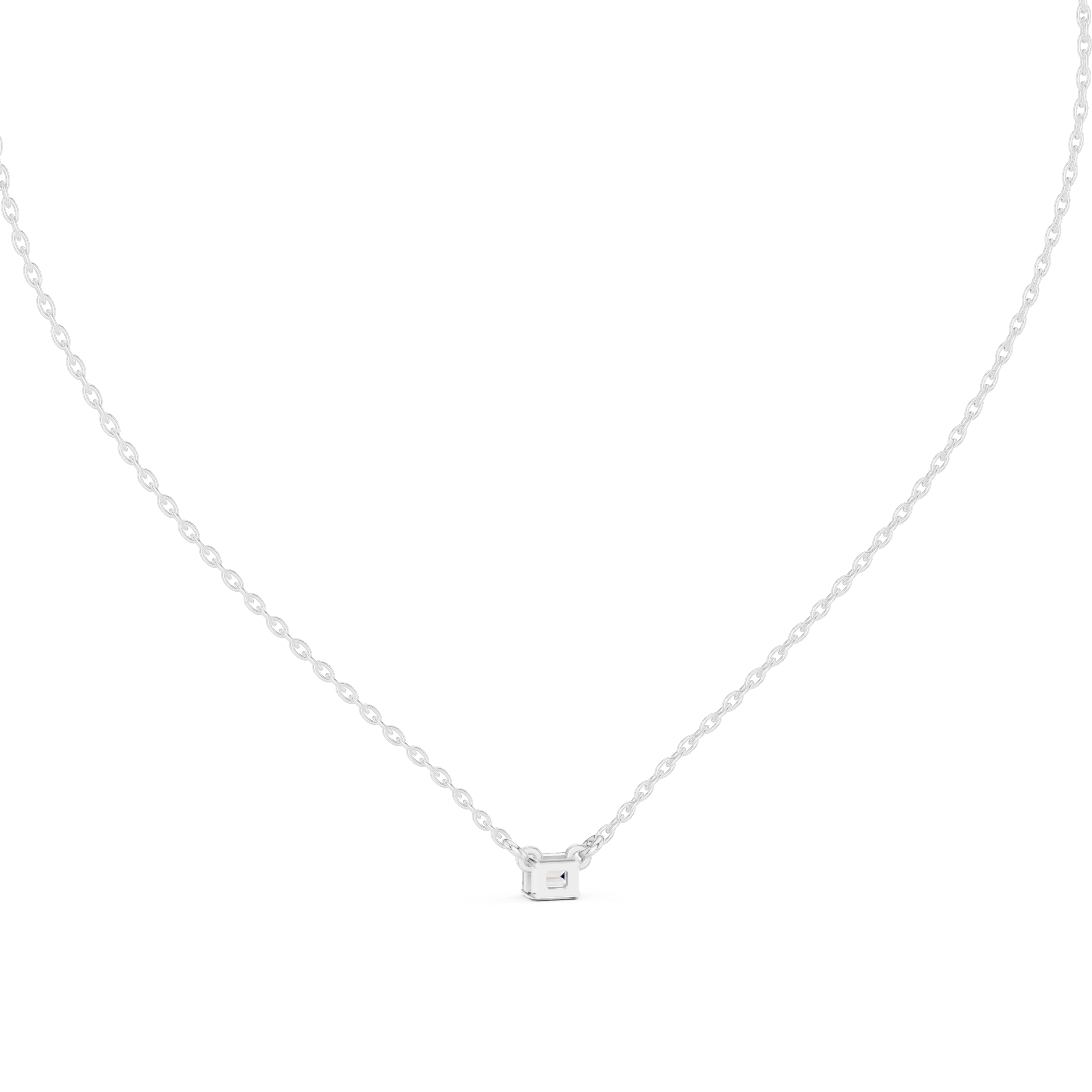 Gold Solitaire Emerald Lab Grown Diamond Traver Pendant