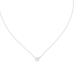 Gold Solitaire Emerald Lab Grown Diamond Traver Pendant