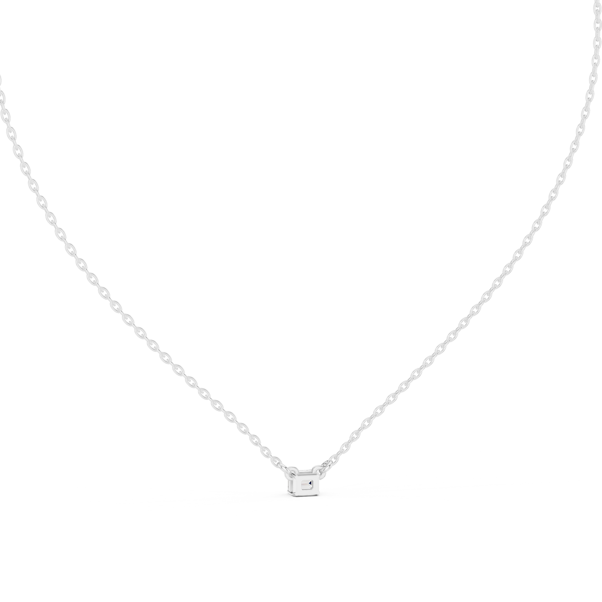 Gold Solitaire Emerald Lab Grown Diamond Traver Pendant