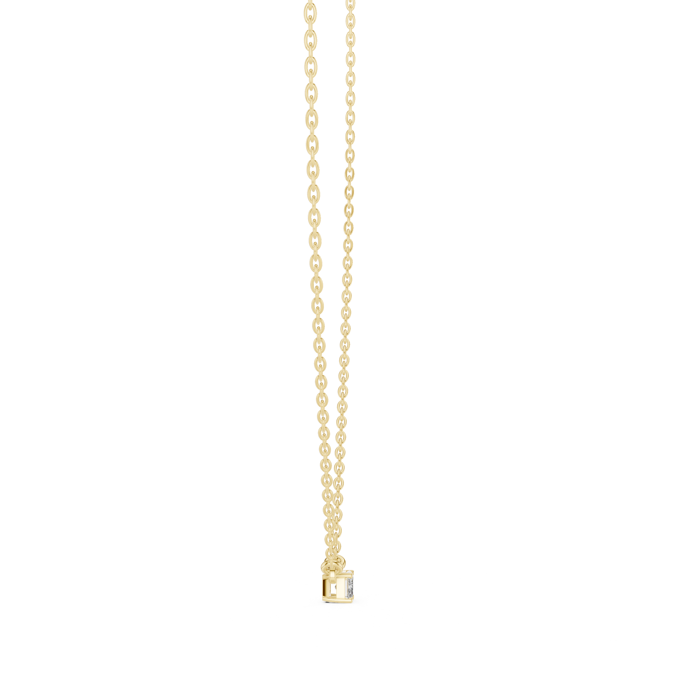 Gold Solitaire Emerald Lab Grown Diamond Traver Pendant