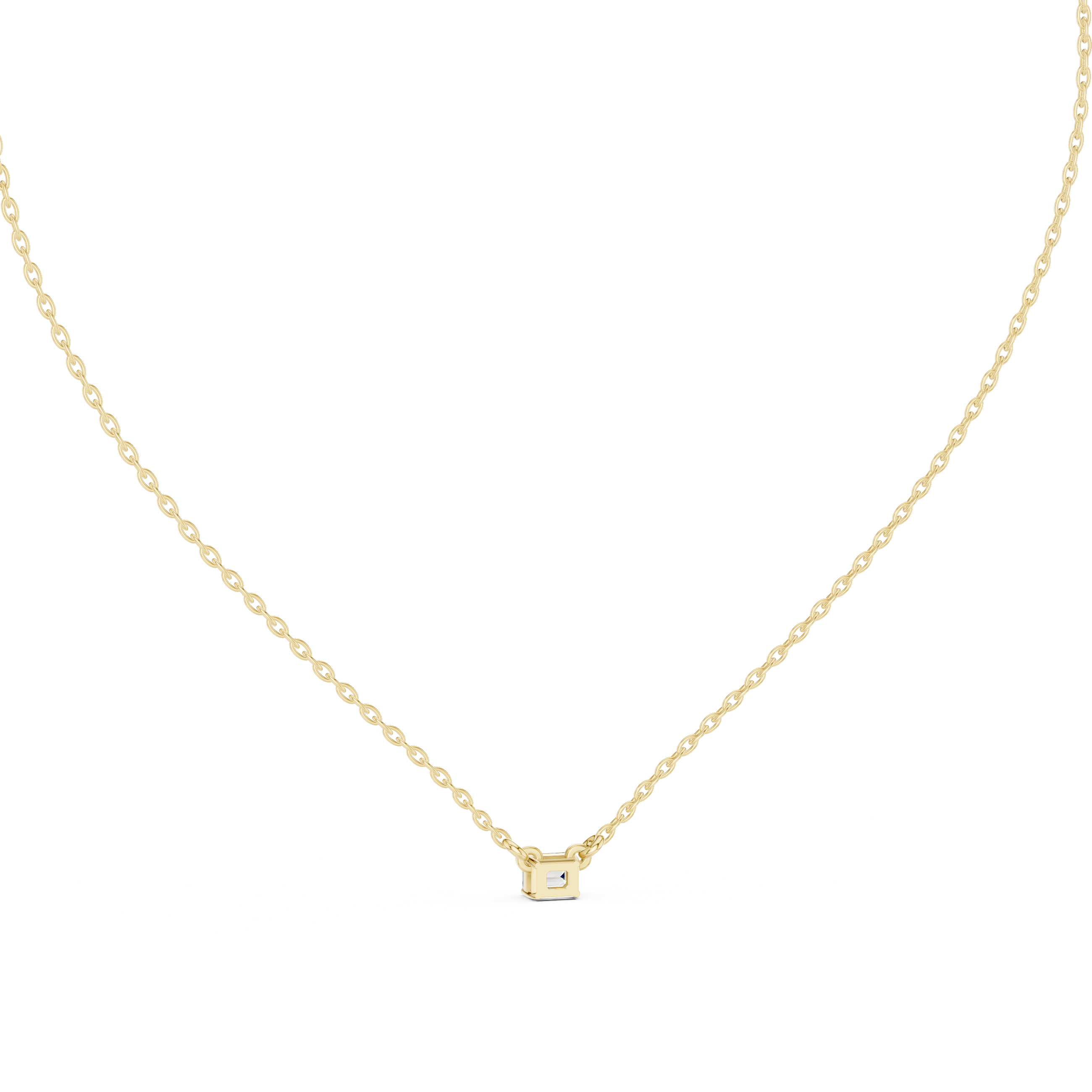 Gold Solitaire Emerald Lab Grown Diamond Traver Pendant