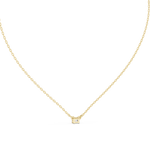 Gold Solitaire Emerald Lab Grown Diamond Traver Pendant