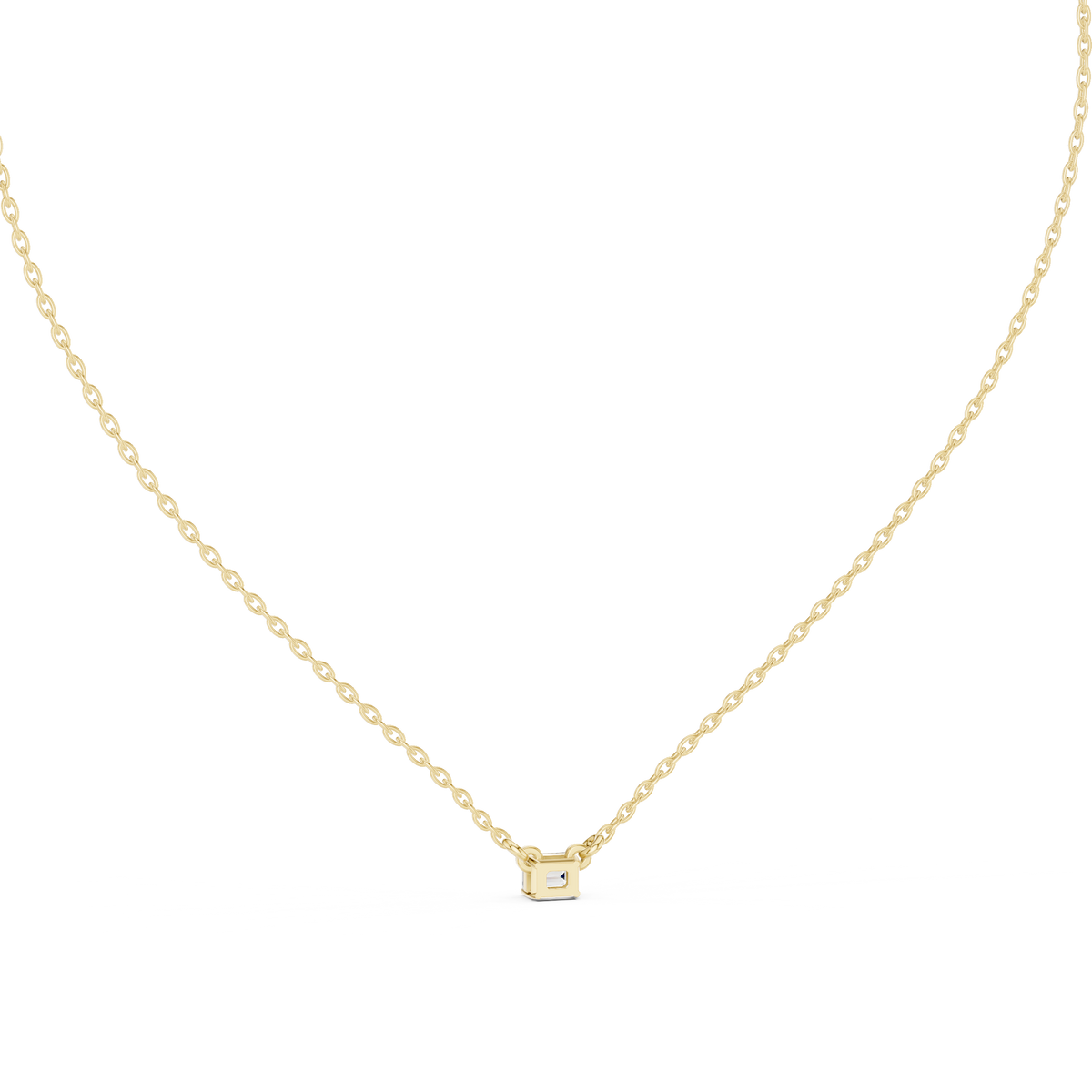 Gold Solitaire Emerald Lab Grown Diamond Traver Pendant