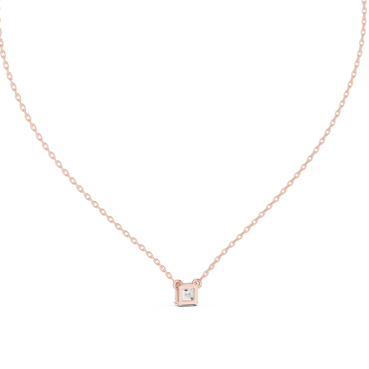 Gold Solitaire Classic Asscher Lab Grown Diamond Carist Pendant