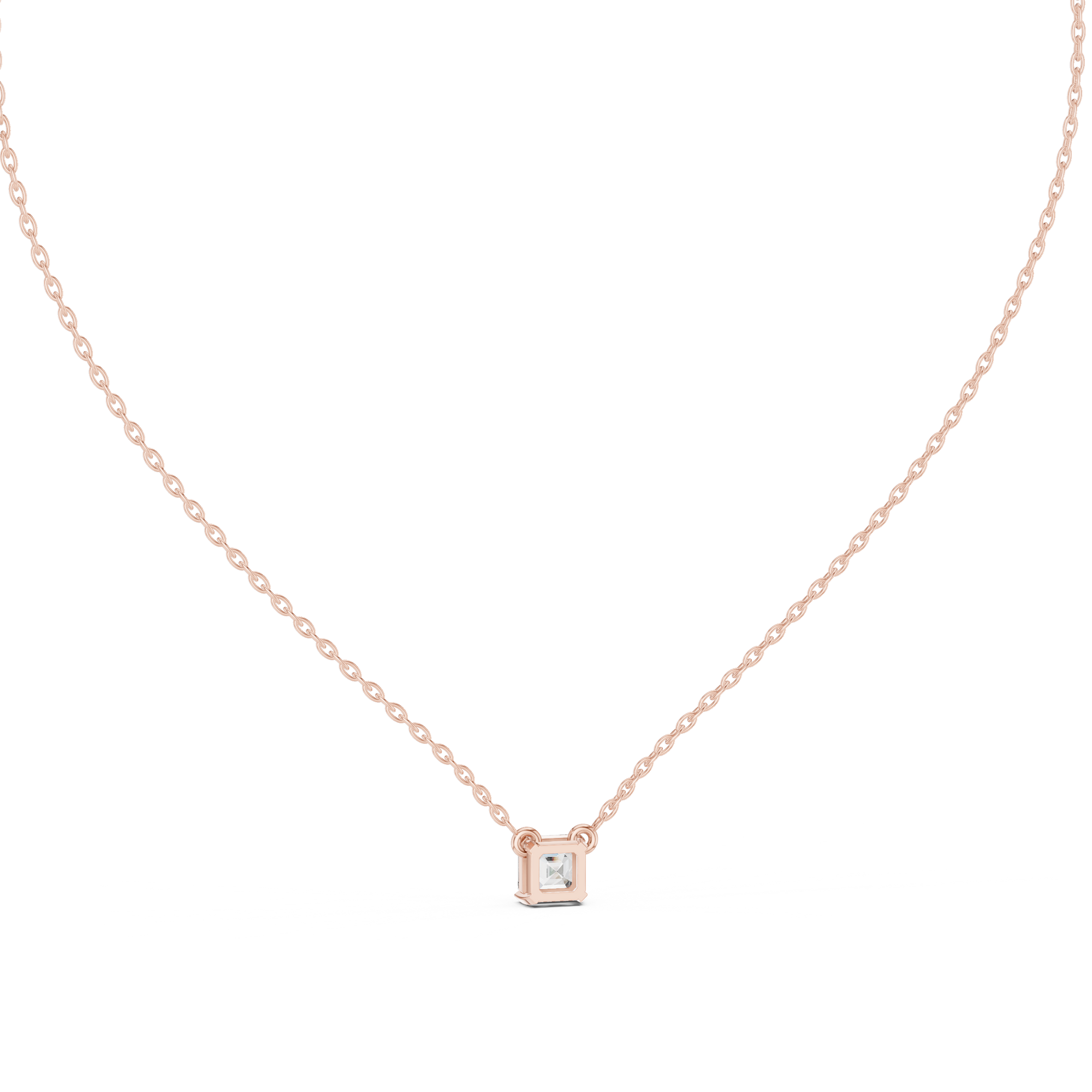 Gold Solitaire Classic Asscher Lab Grown Diamond Carist Pendant