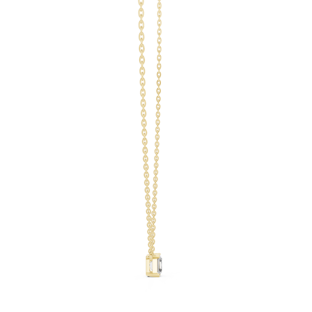 Gold Solitaire Classic Asscher Lab Grown Diamond Carist Pendant