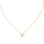 Gold Solitaire Classic Asscher Lab Grown Diamond Carist Pendant