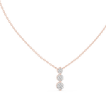 Gold 1Ct Three Stone Vertical Round Lab Grown Diamond Bethel Pendant