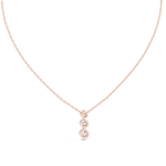 Gold 1Ct Three Stone Vertical Round Lab Grown Diamond Bethel Pendant