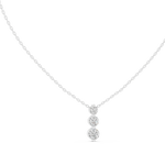 Gold 1Ct Three Stone Vertical Round Lab Grown Diamond Bethel Pendant