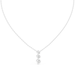 Gold 1Ct Three Stone Vertical Round Lab Grown Diamond Bethel Pendant