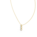 Gold 1Ct Three Stone Vertical Round Lab Grown Diamond Bethel Pendant