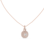 Gold 1Ct Cushion Halo Lab Grown Diamond Korelle Pendant