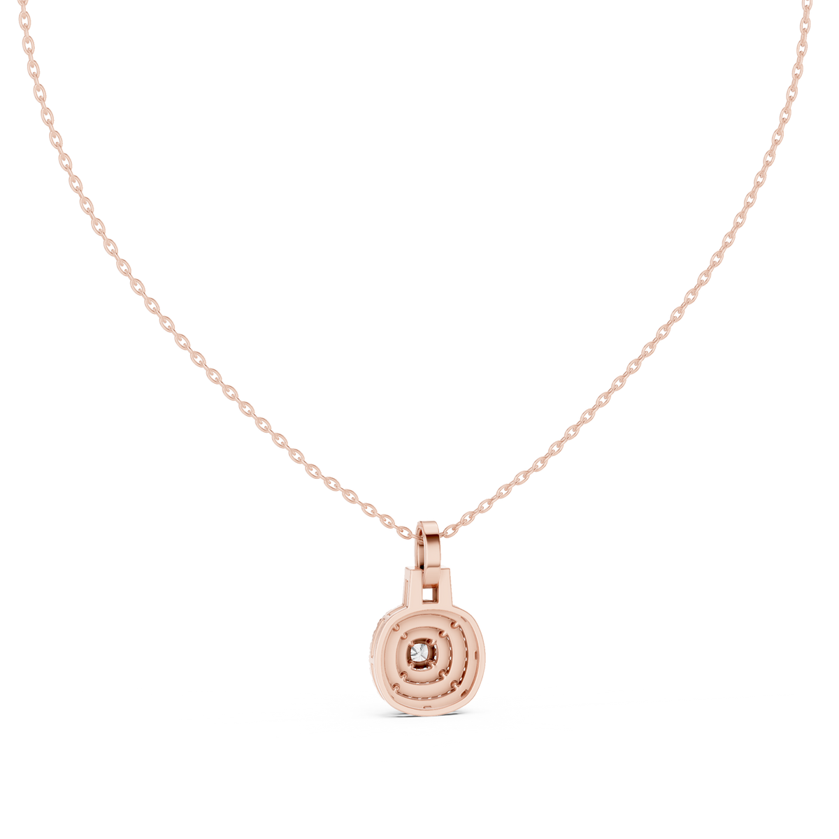 Gold 1Ct Cushion Halo Lab Grown Diamond Korelle Pendant