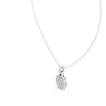Gold 1Ct Cushion Halo Lab Grown Diamond Korelle Pendant