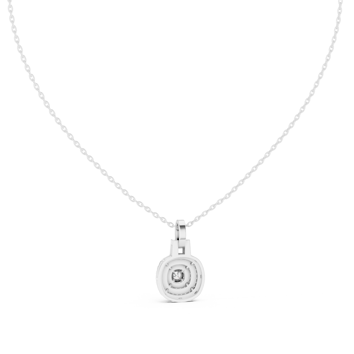 Gold 1Ct Cushion Halo Lab Grown Diamond Korelle Pendant