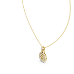 Gold 1Ct Cushion Halo Lab Grown Diamond Korelle Pendant