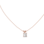 Gold 1Ct Princess Solitaire Lab Grown Diamond Evoris Pendant