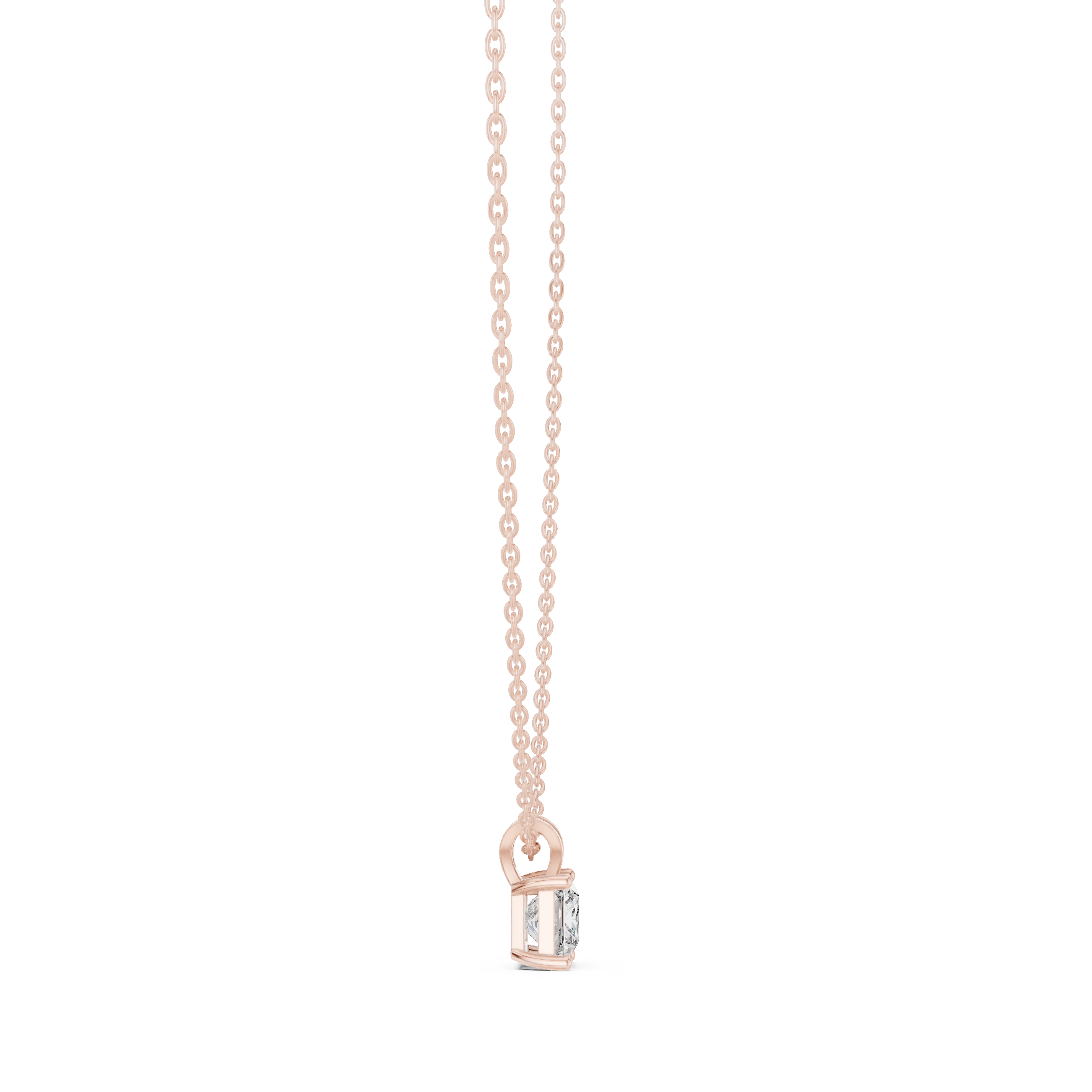 Gold 1Ct Princess Solitaire Lab Grown Diamond Evoris Pendant