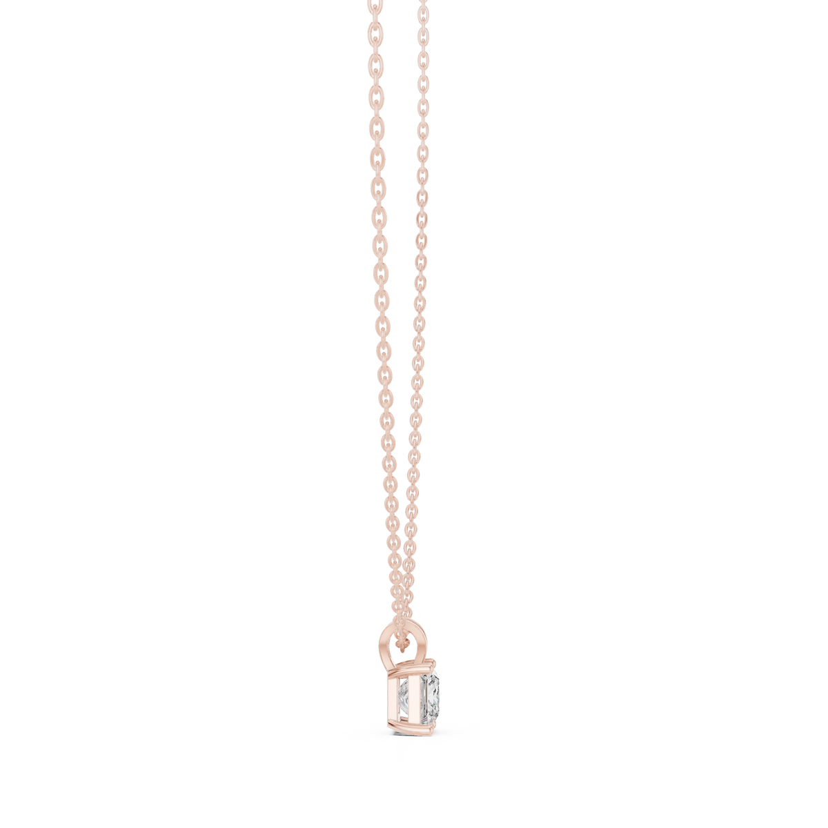 Gold 1Ct Princess Solitaire Lab Grown Diamond Evoris Pendant